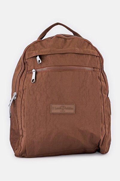I Love Fashion Women Jessie Brand Logo Backpack, Brown