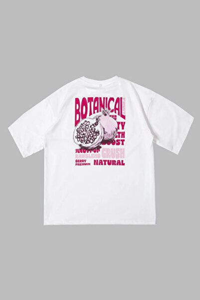 NEW NOCE Nar Printed Fruit Printed Oversized Unisex T-Shirt Basic T-Shirt