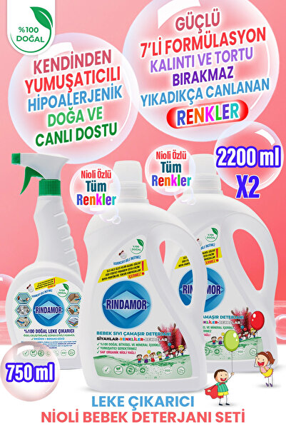 RINDAMOR %100 DOĞAL BİTKİSEL BEBEK ÇAMAŞIR DETERJANI ORGANİK NİOLİ YAĞLI VE L...