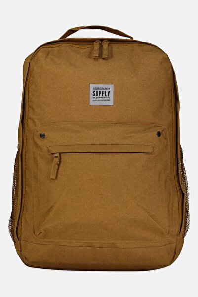 London Fog Men Brand Logo Backpack, Light Brown