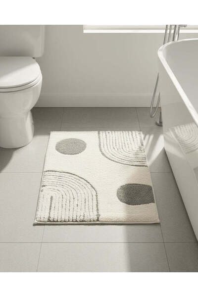 REDTAG Grey Printed Tufted Bathmat