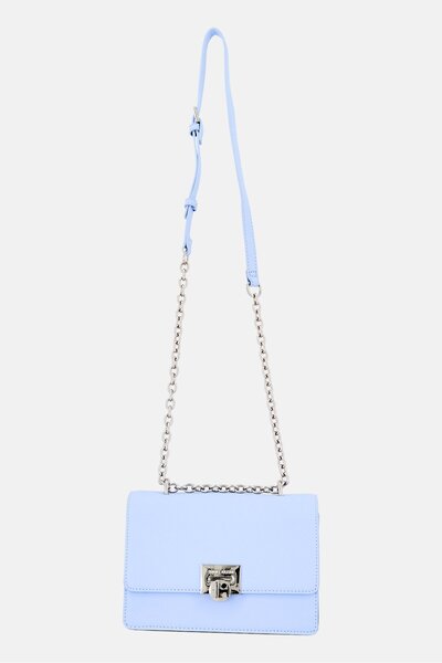 Anne Klein Women Textured Flap Cross Body Bag, Light Blue