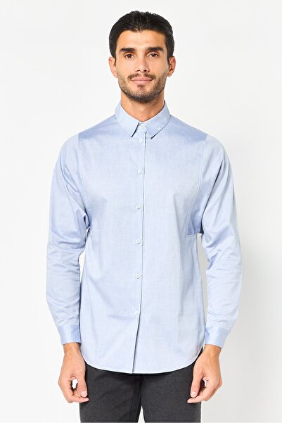 Lacoste Men Regular Fit Solid Long Sleeve Casual Shirt, Light Grey