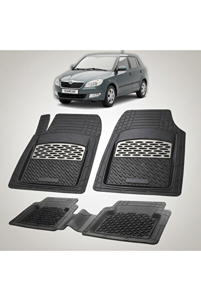 TEAMCAR Skoda Fabia II Hatchback 2007-2014 Συμβατά πατάκια δαπέδου | Ασημί