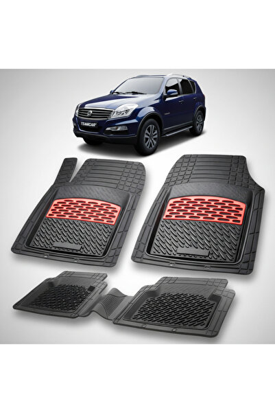 TEAMCAR Συμβατά πατάκια δαπέδου SsangYong Rexton W 2001-2017 | Κόκκινο