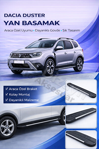 ACK Dizayn DACİA DUSTER 2018-2022 ARACA ÖZEL YAN BASAMAK ALÜMİNYUM A+