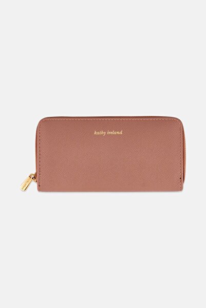 Kathy Ireland Women Brand Logo Zip Around Wallet, Rose