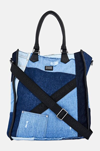 Karl Lagerfeld Men Brand Logo Demin Tote Bag, Multicolor