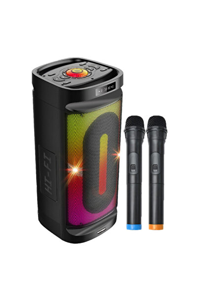 MSE MAGIC STAR Boombox Party Speaker with 2 Wireless Microphones, Led Lights ...