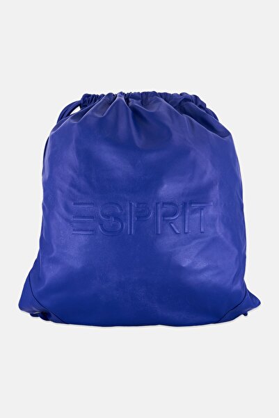 Esprit Women Brand Logo Drawstring Backpack 47 H x 41 L x 2 W cm, Blue