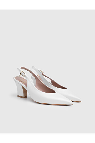İLVİ Isara Genuine Leather White Women's Heels Sandals
