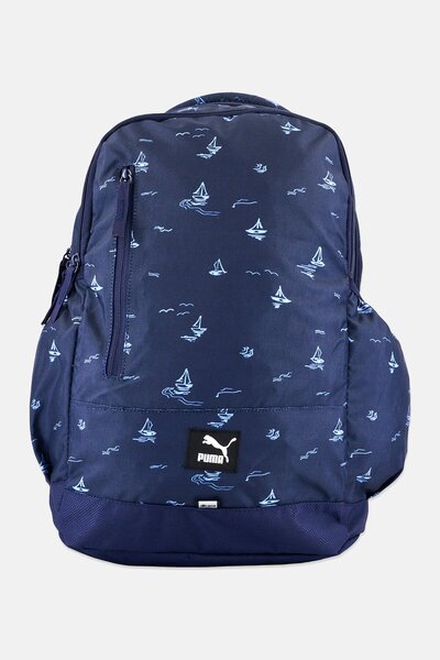 Puma Men Allover Print Backpack, Navy