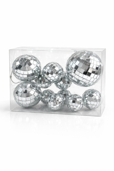 Ege Concept Life مجموعة كرات ديسكو مع مرآة، 11 قطعة |   مجموعة كرات زينة لامع...