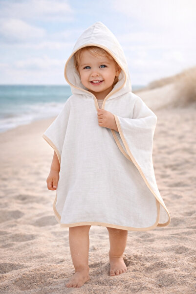 Tomuycuk 100% Muslin Poncho Towel with Cotton Pieces - Baby & Kids Beach and ...