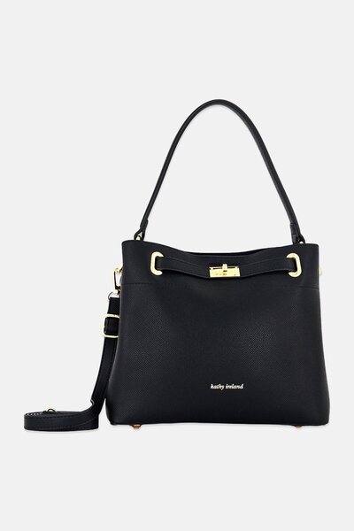 Kathy Ireland Women Brand Logo Handbag, Black