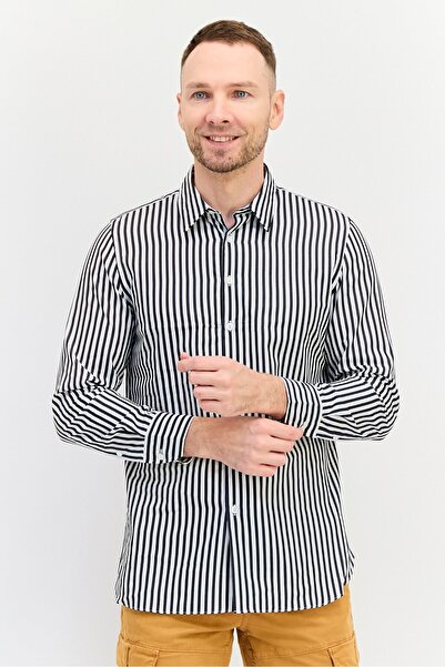 Thomas Pink قميص رجالي رسمي بأكمام طويلة مخططة، بقصة أنيقة، متعدد الألوان