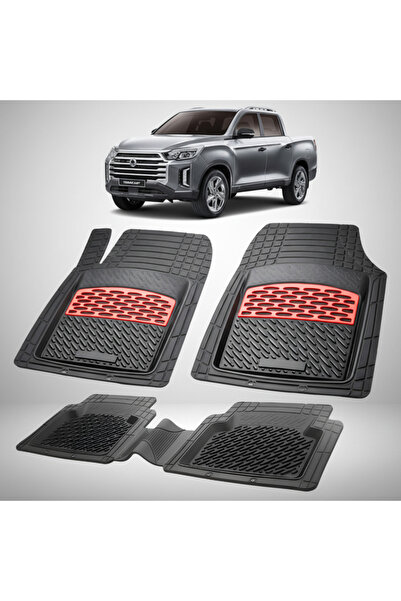 TEAMCAR Covorașe auto SsangYong Musso Grand compatibile 2018-2023 | Roșu