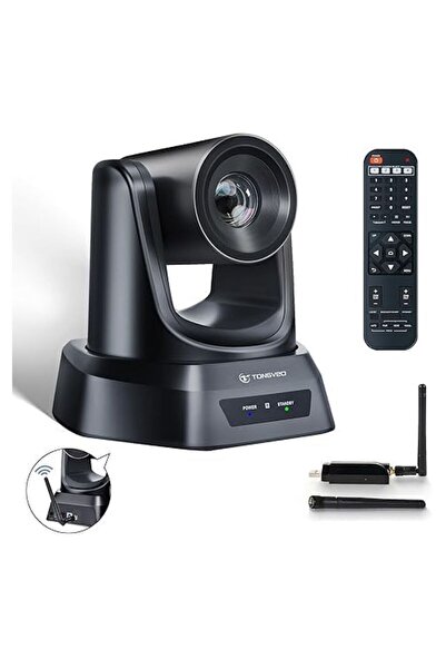 TONGVEO Wireless PTZ camera 5.8 GHz, 1080P 60FPS, USB 3.0, 350° pan and 180° ...