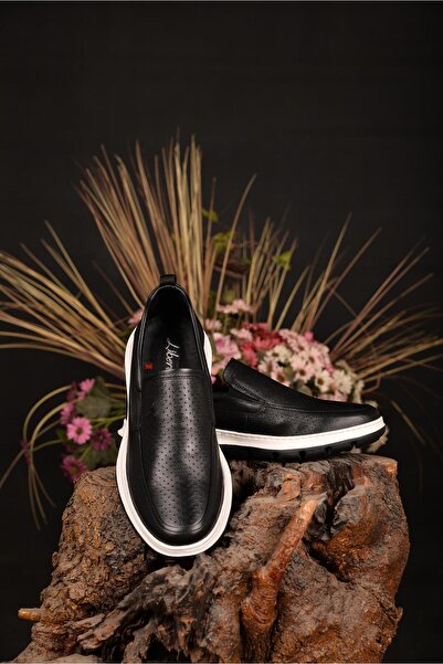 Libero Men's Black Summer 100% Genuine Leather Orthopedic Magnetic Massage Th...