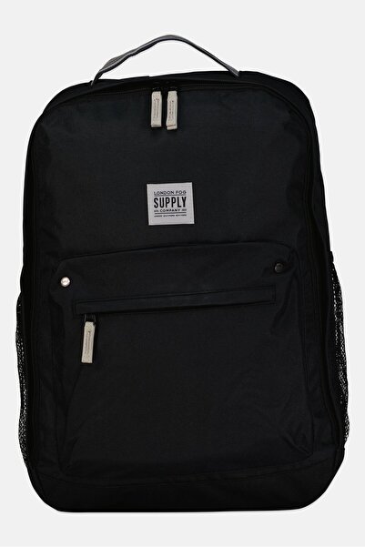London Fog Men Brand Logo Backpack, Black
