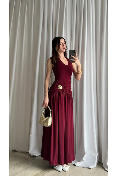 For Angels فستان طويل من Boyundan بأربطة بإبزيم كاندي