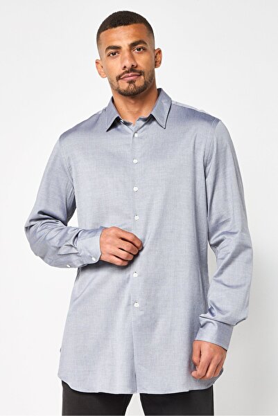 Thomas Pink Men Tailored Fit Solid Long Sleeves Dress Shirt Grey