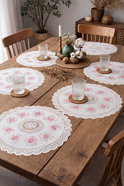 DDHOME 6' Li Placemat Supla Lace Processed Appearance 40 cm Round
