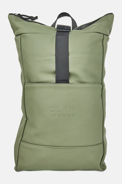 CLAN LONDON Men Brand Logo Backpack, Olive