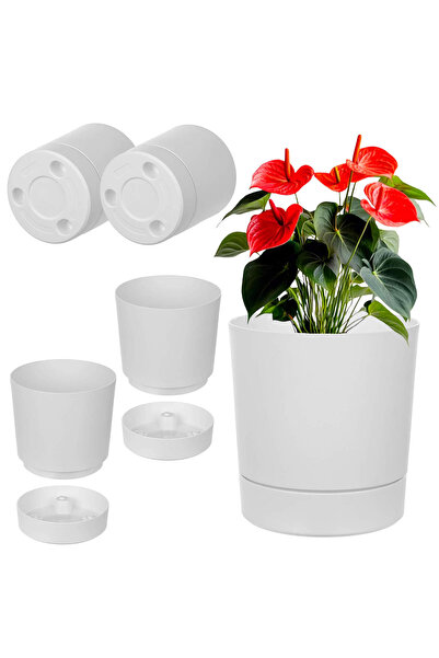 KADAX Capac pentru ghiveci cu farfurie rotundă, 20 cm, set de 2, alb