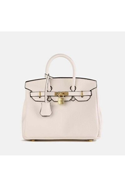 benon Birkin Bag Natural Leather | Gold Metal