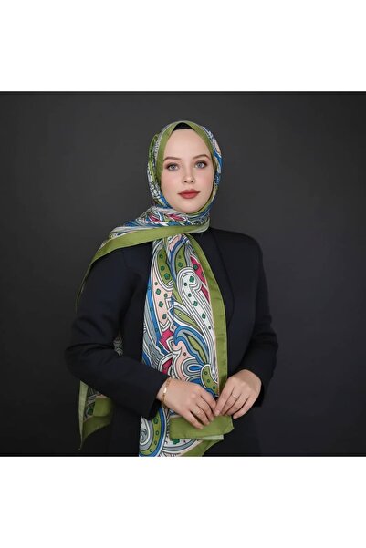 Vilda ipek شال إثني أخضر للشباب