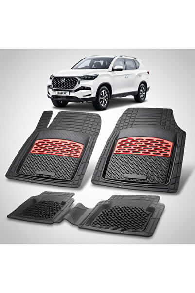 TEAMCAR Συμβατά πατάκια δαπέδου KGM Rexton 2023-σήμερα | Κόκκινο