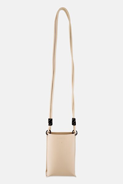 Muy Mucho Women Brand Logo Cross Body Bag 20 H x 13 L x 5 W cm, Beige