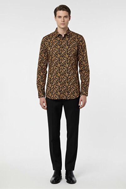 Replay Men Regular Fit Long Sleeve Paisley Print Casual Shirt, Multicolor