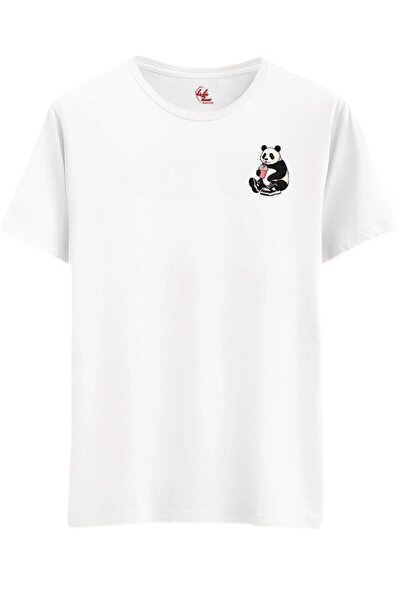 Rabona Fashion Παιδικό μπλουζάκι με στάμπα Panda που πίνει Milkshake