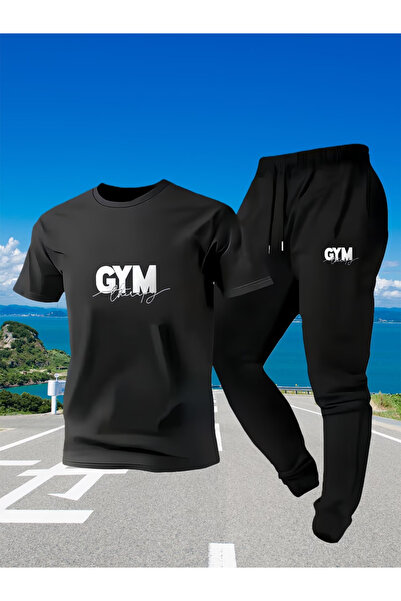 Rayan & Hoor Style Gym Printed Sweatpants and T-Shirt - Jogger Pants T-Shirt ...
