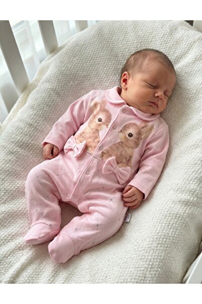 MiniKids Ολόσωμη φόρμα Two Rabbit Girls, ροζ