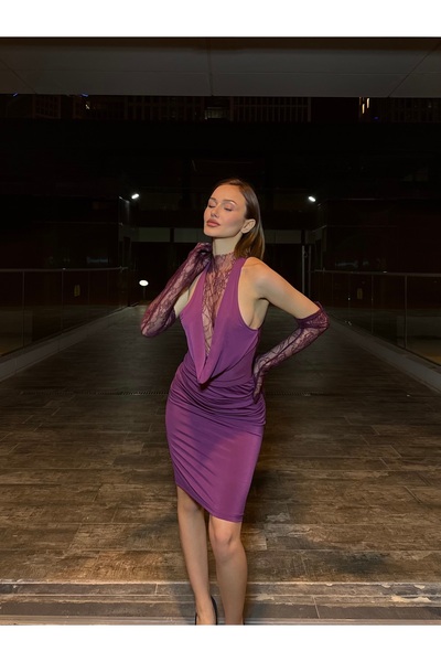 FİNNS Lace Garnilo Short Dress with Gloves