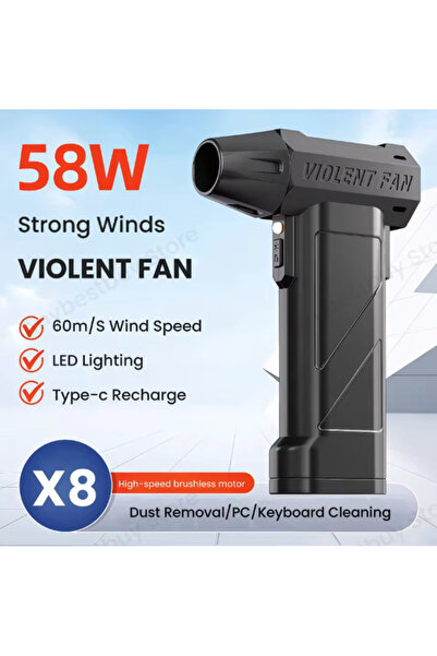 Violent Fan X8 Jet Blower Suflantă Electrică, 580000 RPM, Air Duster Brushless Reîncărcabil Multifuncțional