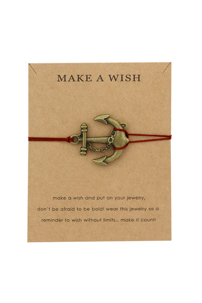 EFAYN.RO Make a wish bracelet, string type, anchor pendant with red string, u...