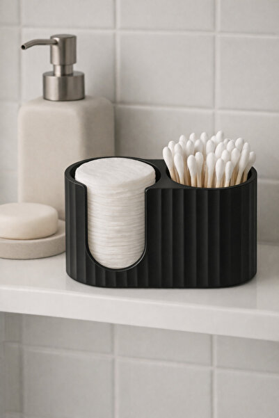 AGELON 2-in-1 Cotton Swab & Cotton Organizer Bathroom Set Cotton Holder