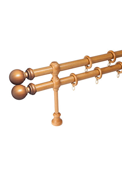 KLEIDECO galerie lemn 28 mm BERGAMO EXCLUSIV, dubla, stejar deschis, 300 cm