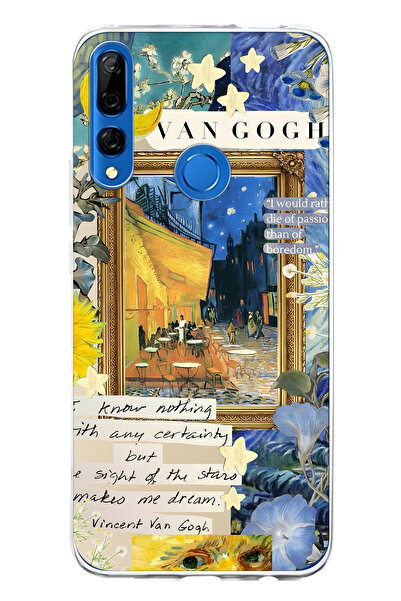 FLAMENKO حافظة هاتف شفافة متوافقة مع هاتف هواوي Y9 برايم 2019 فان جوخ كافيه ت...