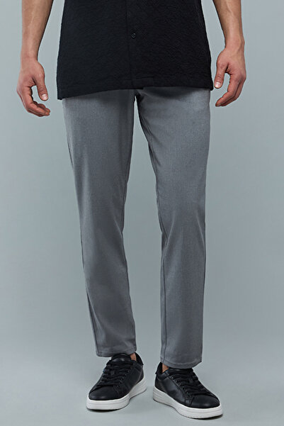 R&B Solid Slim Fit Pants with Button Closure