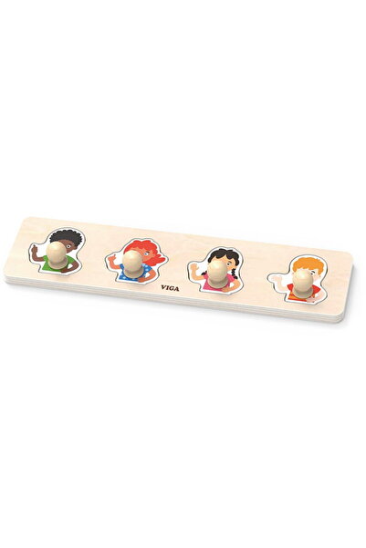 Viga Wooden puzzle with handles for little ones Skin Colors