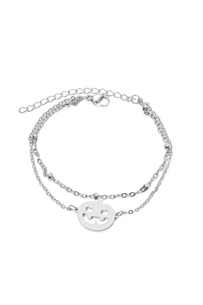 EFAYN.RO Bratara dama, model dublat cu accesorii bilute, pandantiv dovleac ha...