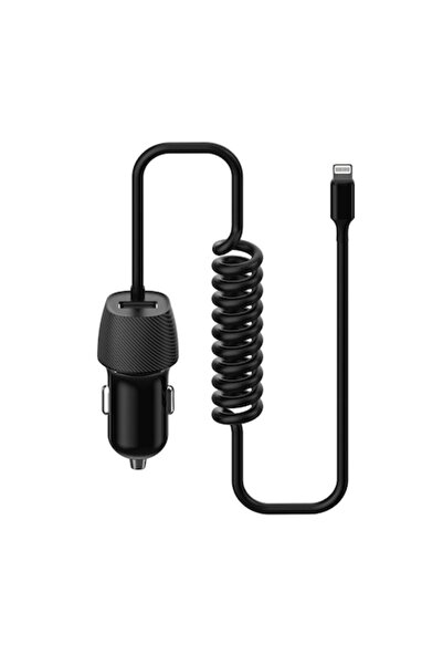 Platinet Încărcător auto cu cablu Lightning încorporat