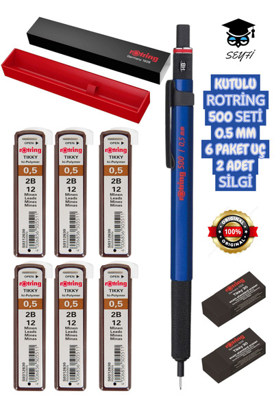 SEYFİKİRTASİYE Boxed Rotri̇ng 500 Tip Pencil Set Versatile Pencil 6 Pack Tips...