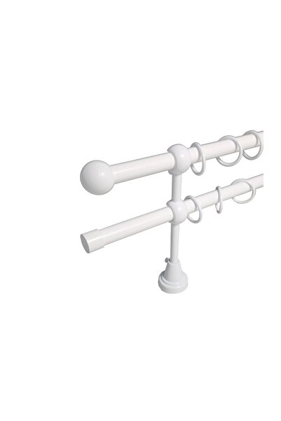 KLEIDECO galerie metal 16/16 mm COSTA RICA dubla, alb, 200 cm, capete PARAISO