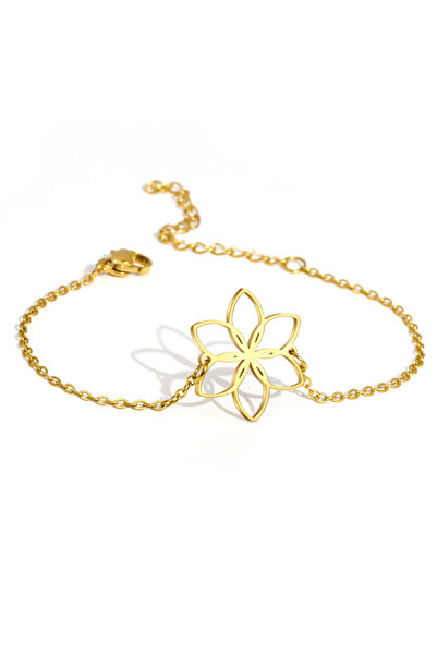 EFAYN.RO Women's bracelet, delicate floral pattern, flower pendant, adjustabl...